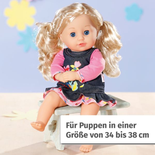 Dolly Moda Jeans Kleid Blumen 36