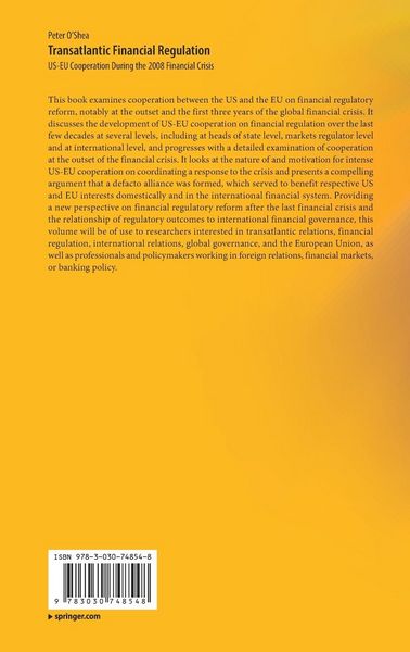 Produktbild: Transatlantic Financial Regulation