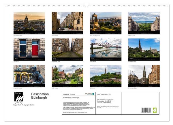 Produktbild: Faszination Edinburgh (Wandkalender 2026 DIN A2 quer), CALVENDO Monatskalender