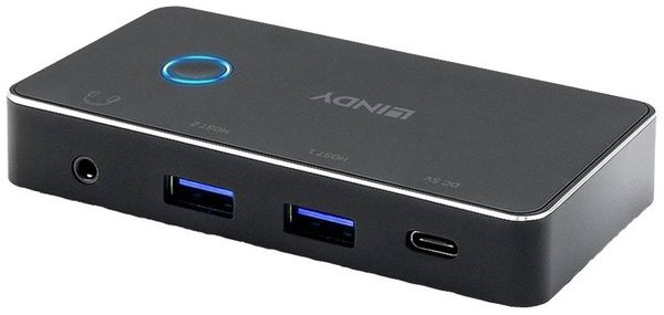 Produktbild: LINDY 4+2 Port USB 3.2 Gen 1-Umschalter (USB 3.0) Schwarz