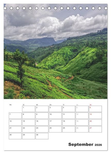 Produktbild: Sri Lanka 2026 - Exotisches Paradies - Jahresplaner (Tischkalender 2026 DIN A5 hoch), CALVENDO Monatskalender