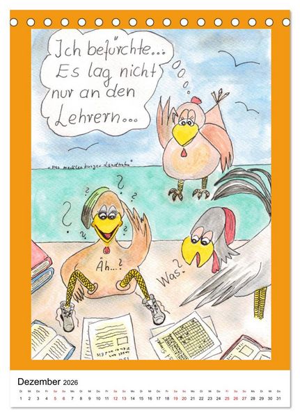 Produktbild: Das mecklenburger Landhuhn "Krisenh&uuml;hner" (Tischkalender 2026 DIN A5 hoch), CALVENDO Monatskalender