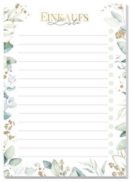 Produktbild: paper&you Block A6 Einkaufsliste [Blattgold] EM