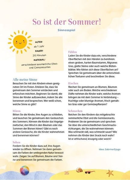 Produktbild: Sinnesspiele f&uuml;r den Krippen-Morgenkreis