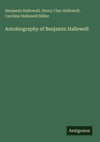 Produktbild: Autobiography of Benjamin Hallowell