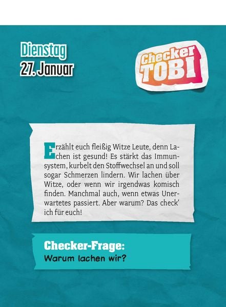 Produktbild: Checker Tobi 2026: Tagesabreißkalender mit über 300 spannenden Checks zum Aufstellen oder Aufhängen