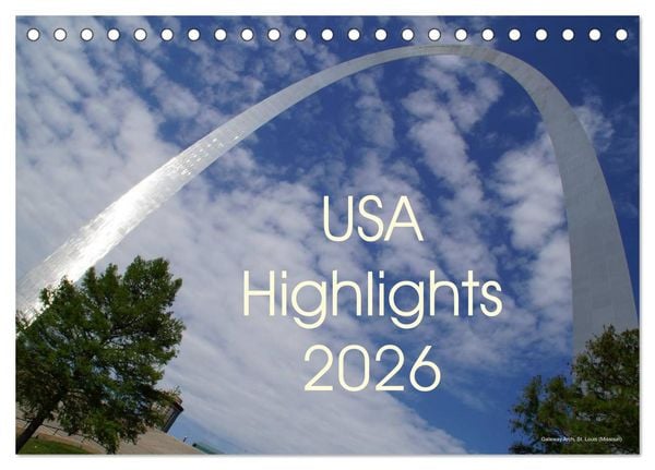 USA Highlights 2026 (Tischkalender 2026 DIN A5 quer), CALVENDO Monatskalender