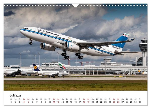 Produktbild: Planespotting am Flughafen M&uuml;nchen (Wandkalender 2026 DIN A3 quer), CALVENDO Monatskalender