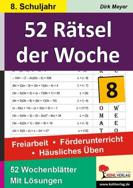 Produktbild: 52 R&auml;tsel der Woche / Klasse 8