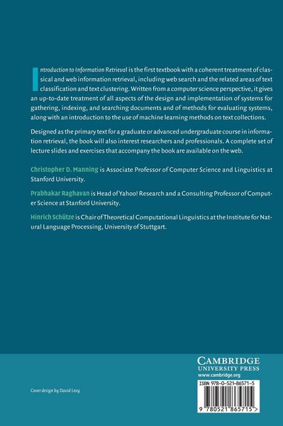 Produktbild: Introduction to Information Retrieval