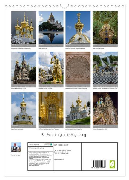 Produktbild: St. Peterburg und Umgebung (Wandkalender 2026 DIN A3 hoch), CALVENDO Monatskalender