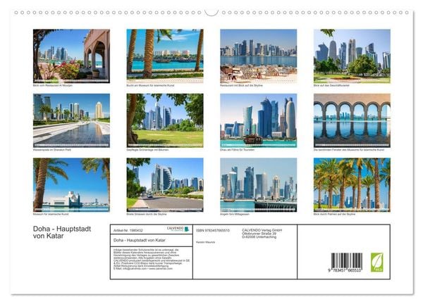 Produktbild: Doha - Hauptstadt von Katar (hochwertiger Premium Wandkalender 2026 DIN A2 quer), Kunstdruck in Hochglanz
