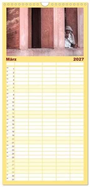 Produktbild: Familienplaner 2027 - Indiens Gesichter mit 5 Spalten (Wandkalender, 21 x 45 cm) CALVENDO