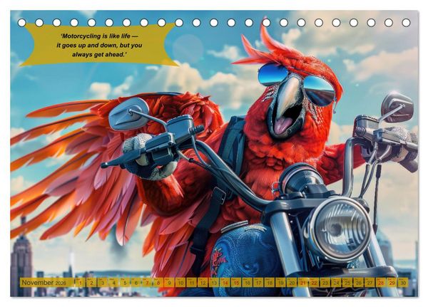 Produktbild: Funny animals as motorbike riders (Desk Calendar 2026 DIN A5 landscape), CALVENDO 12 Month DeskCalendar