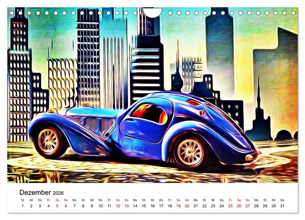 Produktbild: Cars'n'Arts - Digital Artwork von Jean-Louis Glineur (Wandkalender 2026 DIN A4 quer), CALVENDO Monatskalender