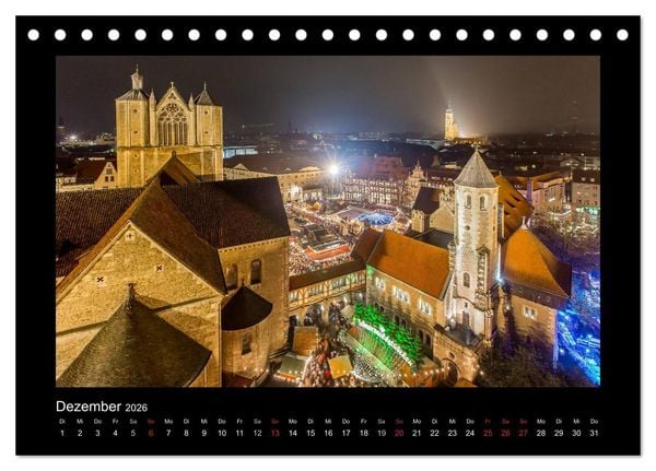 Produktbild: BRAUNSCHWEIG - Abendliche Impressionen (Tischkalender 2026 DIN A5 quer), CALVENDO Monatskalender