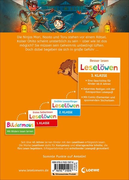 Produktbild: Lesel&ouml;wen 3. Klasse - Die Ninjas und der unsterbliche Kaiser