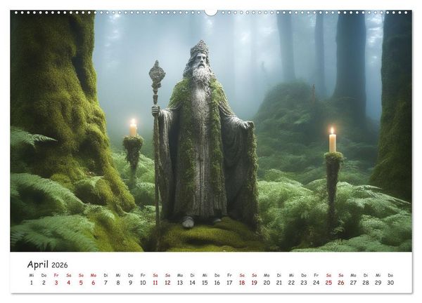 Produktbild: Keltische Legenden - Die kleinen Wesen der Natur (hochwertiger Premium Wandkalender 2026 DIN A2 quer), Kunstdruck in Hochglanz