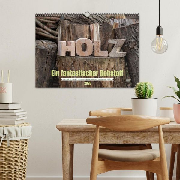 Produktbild: Holz, ein fantastischer Rohstoff. (Wandkalender 2026 DIN A3 quer), CALVENDO Monatskalender