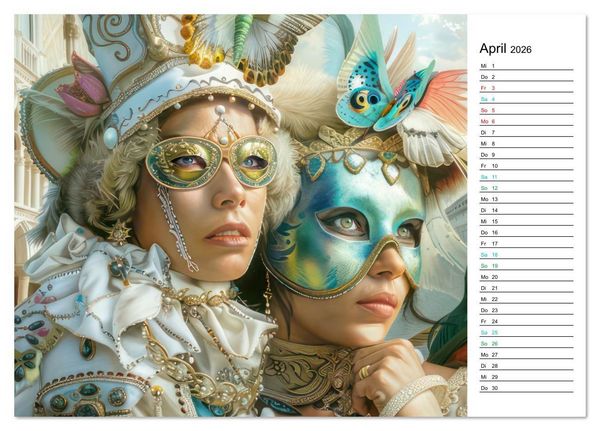 Produktbild: Venezianische Impressionen - Kunstvolle Fantasiewerke (PLANER) (Tischkalender 2026 DIN A5 quer), CALVENDO Monatskalender