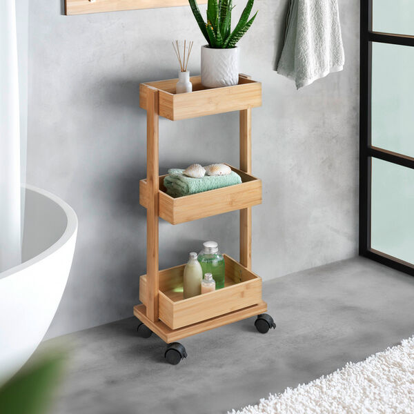 Produktbild: Regal Mod. Tortona aus Bambus, 3 Ablagen