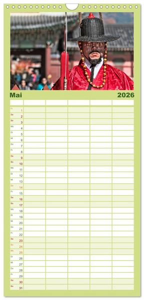 Produktbild: Familienplaner 2026 - S&uuml;dkorea - Hightech und viel Tradition mit 5 Spalten (Wandkalender, 21 x 45 cm) CALVENDO
