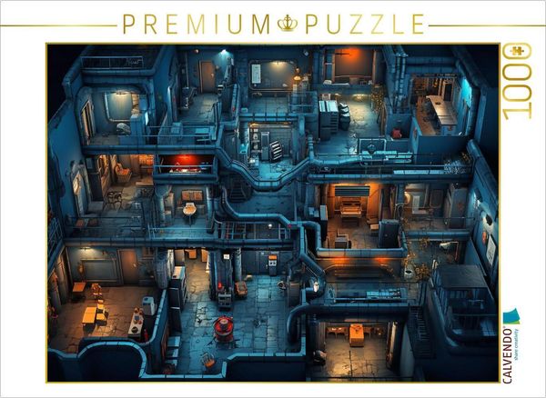 CALVENDO Puzzle Verwinkelter Raum in einem Computerspiel - Gamer | 1000 Teile Lege-Größe 64x48cm Foto-Puzzle für glückli