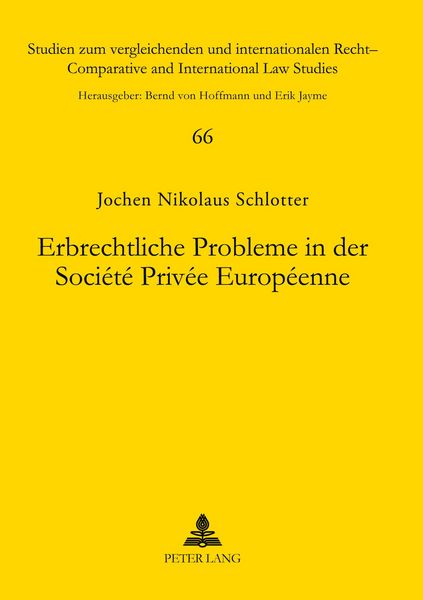 Produktbild: Erbrechtliche Probleme in der Soci&eacute;t&eacute; Priv&eacute;e Europ&eacute;enne