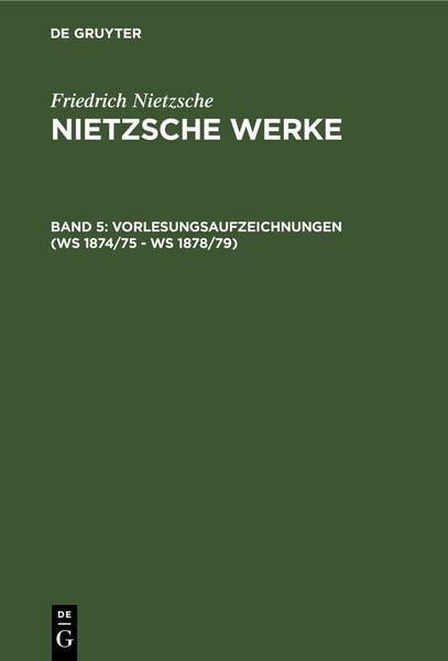 Produktbild: Vorlesungsaufzeichnungen (WS 1874/75 - WS 1878/79)