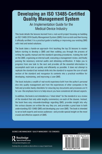 Produktbild: Developing an ISO 13485-Certified Quality Management System