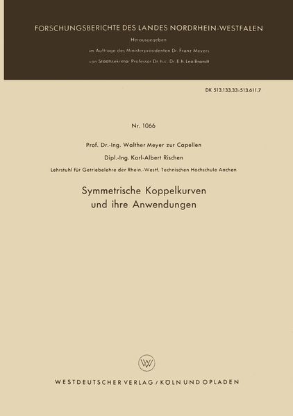Produktbild: Symmetrische Koppelkurven und ihre Anwendungen