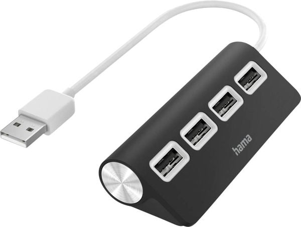Hama 00200119 USB-Hub 4 Port USB-A USB 2.0 480 MBit/s Schwarz