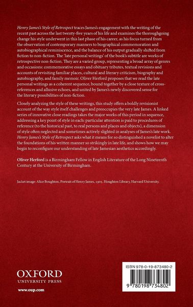 Produktbild: Henry James's Style of Retrospect