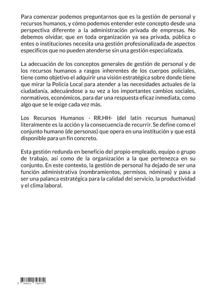Produktbild: Gesti&oacute;n de Personal y Recursos Humanos en el &Aacute;mbito Policial