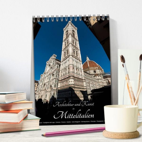 Produktbild: Architektur und Kunst in Mittelitalien (Tischkalender 2026 DIN A5 hoch), CALVENDO Monatskalender