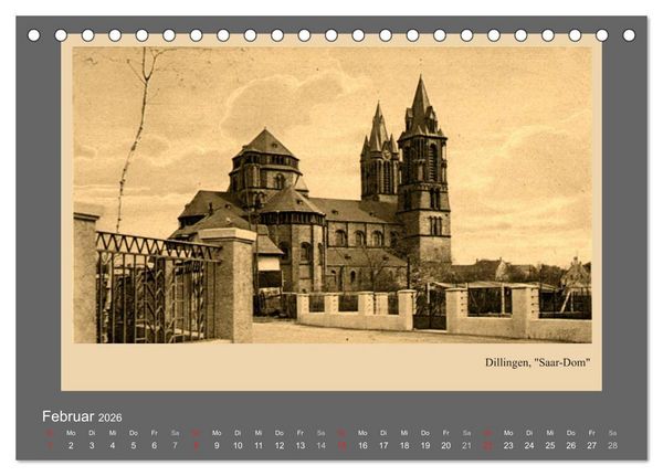 Produktbild: Saarland - vunn domols (frieher), Landkreis Saarlouis (Tischkalender 2026 DIN A5 quer), CALVENDO Monatskalender