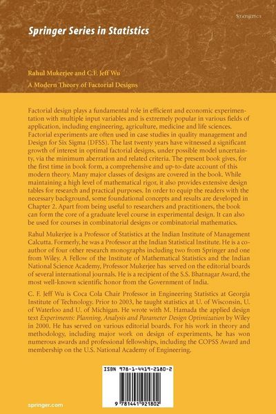 Produktbild: A Modern Theory of Factorial Design