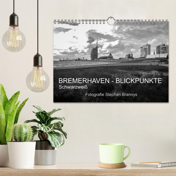 Produktbild: Bremerhaven - Blickpunkte Schwarzwei&szlig; (Wandkalender 2026 DIN A4 quer), CALVENDO Monatskalender