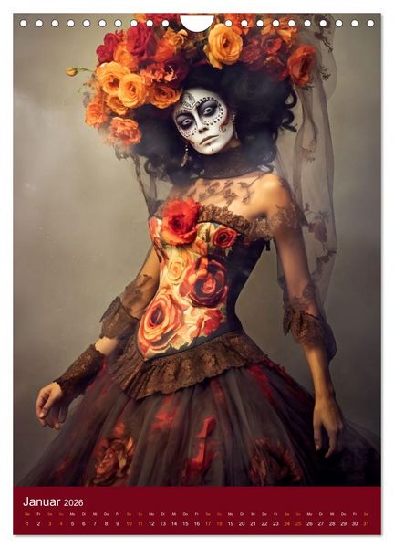 Produktbild: Dia de Muertos Kreative Portr&auml;ts in Festanlehnung (Wandkalender 2026 DIN A4 hoch), CALVENDO Monatskalender