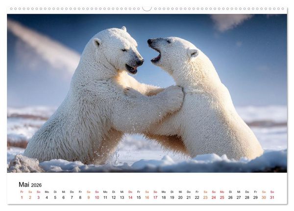 Produktbild: Eisb&auml;ren - die Stimme der Wildnis (Wandkalender 2026 DIN A2 quer), CALVENDO Monatskalender