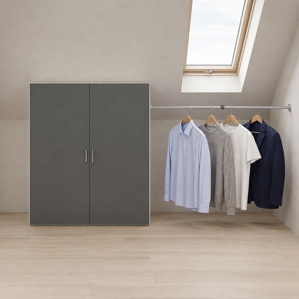Produktbild: Dachschr&auml;gen Kleiderschrank mit Stange Dacho L