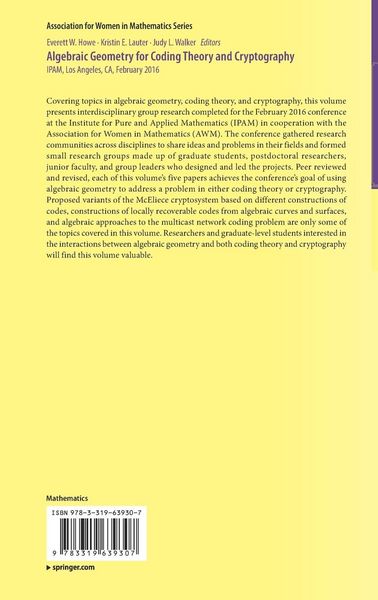 Produktbild: Algebraic Geometry for Coding Theory and Cryptography