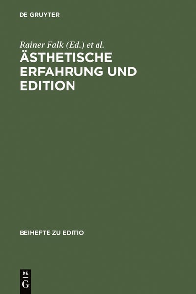 Produktbild: &Auml;sthetische Erfahrung und Edition