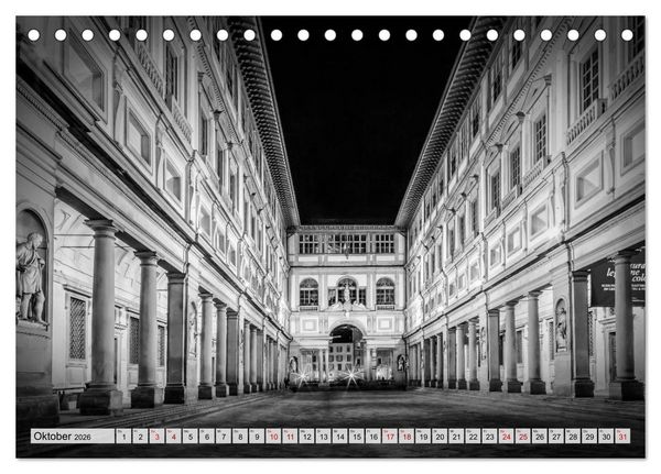 Produktbild: FLORENZ Monochrome Impressionen (Tischkalender 2026 DIN A5 quer), CALVENDO Monatskalender