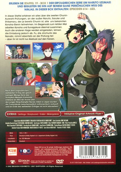Produktbild: Naruto Shippuden - Auf den Spuren von Narujo - Der bisherige Weg - Staffel 19.1: Folgen 614-623 - Uncut [2 DVDs]