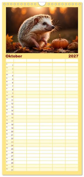 Produktbild: Familienplaner 2027 - Stachelstars mit 5 Spalten (Wandkalender, 21 x 45 cm) CALVENDO