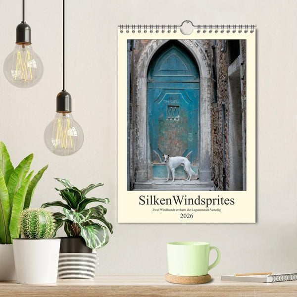 Produktbild: Silken Windsprites - Zwei Windhunde erobern die Lagunenstadt Venedig (Wandkalender 2026 DIN A4 hoch), CALVENDO Monatskalender