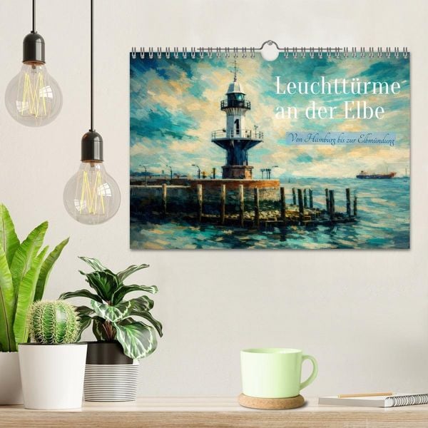 Produktbild: Leuchtt&uuml;rme an der Elbe - von Hamburg bis zur Elbm&uuml;ndung (Wandkalender 2027 DIN A4 quer), CALVENDO Monatskalender