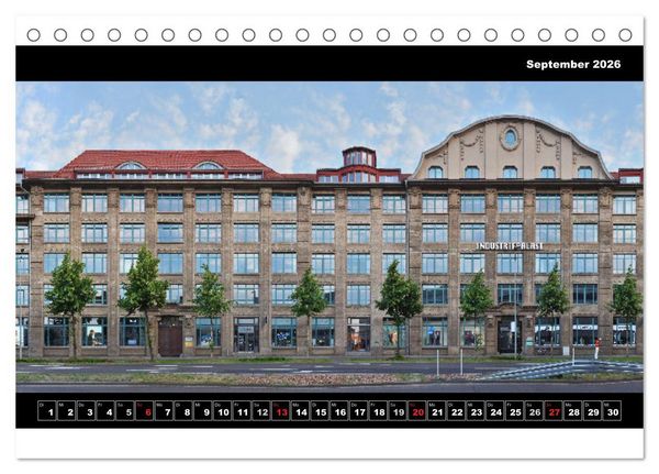 Produktbild: Leipzig Fassade 2026 (Tischkalender 2026 DIN A5 quer), CALVENDO Monatskalender