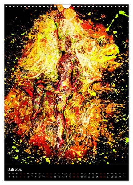 Produktbild: Farbakte - Action Paintings (Wandkalender 2026 DIN A3 hoch), CALVENDO Monatskalender